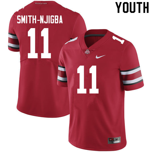 Ohio State Buckeyes Jaxon Smith-Njigba Youth #11 Scarlet Authentic Stitched College Football Jersey